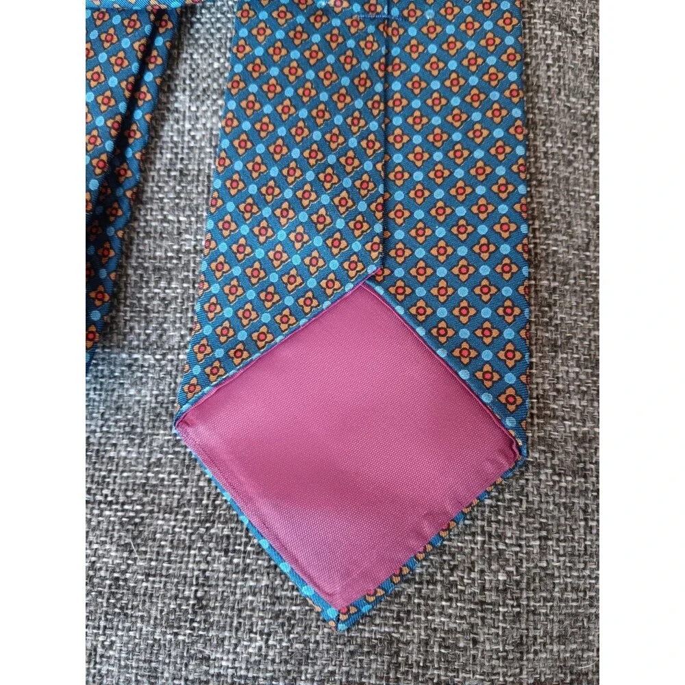 Tie 70s 80s 90s Y2K Mens The Carlton Collection Blue Gold Red 3.25 Wide 58 Long